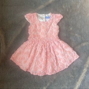 Pink Rosette Floral Textured Formal Dress size 3